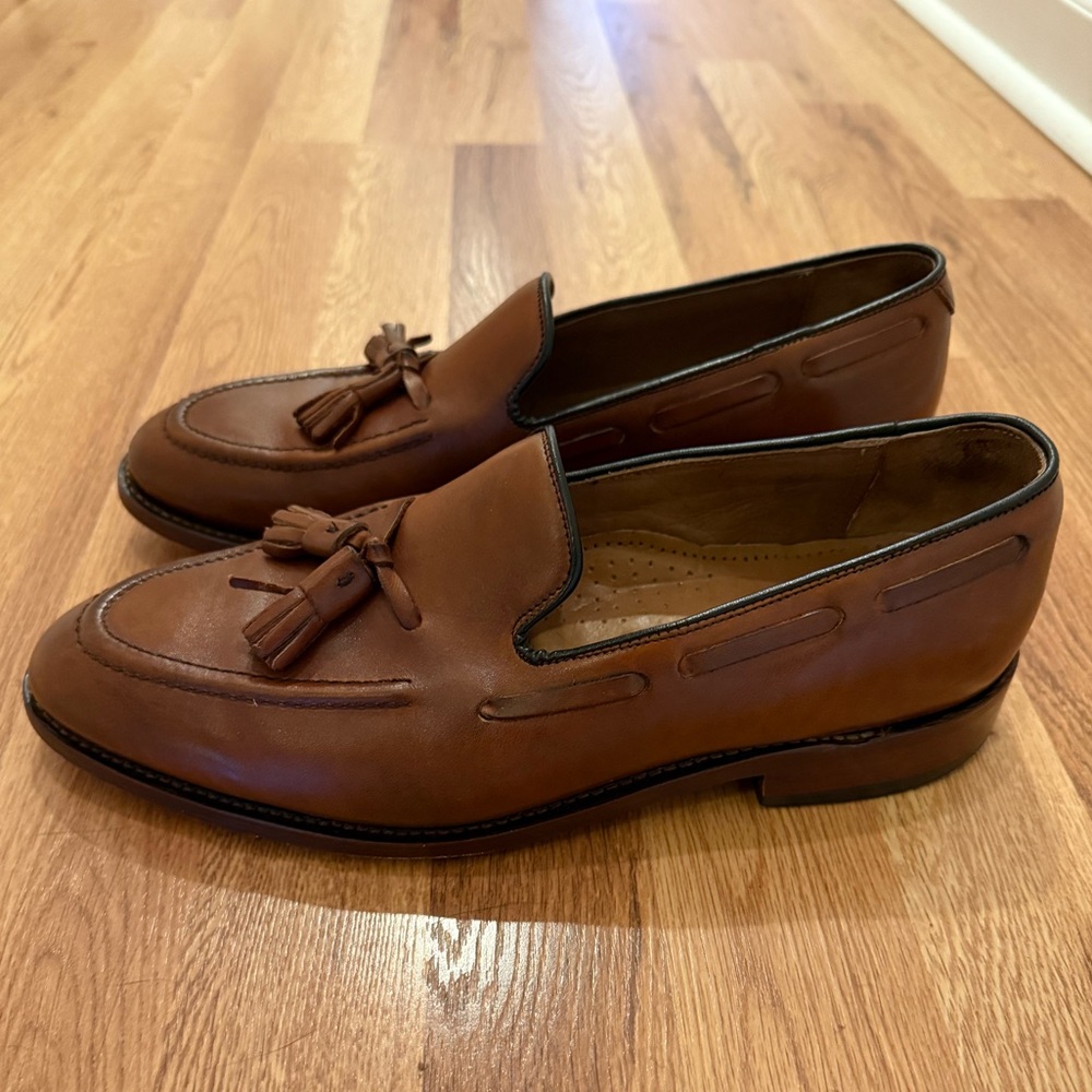Johnston Murphy Tassel Loafers Men’s Size 8 D Brown Leather Slip On